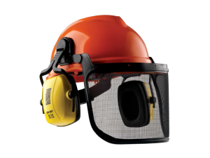 Kit casco de seguridad para motoserrista Fono CM501 con visor de malla metálica