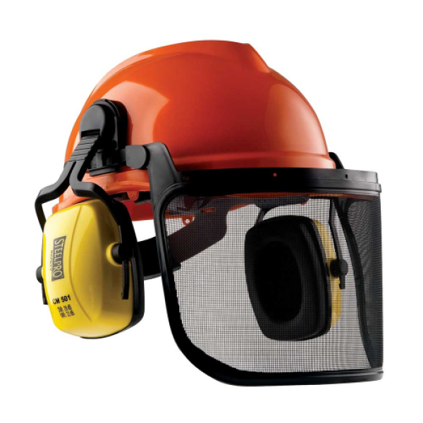 Casco Motoserrista Fono CM501 con visor de malla metálica