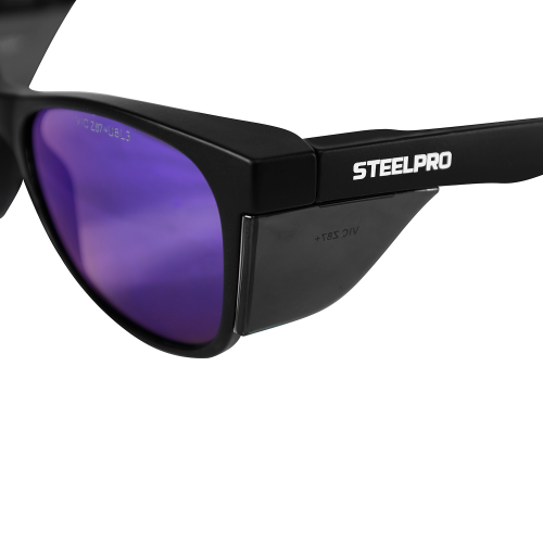 Lente de Seguridad Safeblack Gris Revo azul Steelpro - Imagen 5