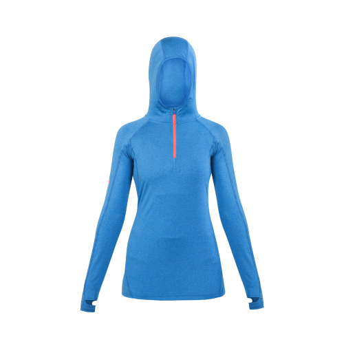 Polera Dry Fit Hw Spx C/Gorro Manga Larga Mujer Electric Blue