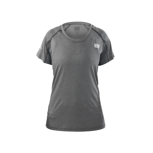 Polera Dry Fit Hw Manga Corta Mujer Carbon Grey